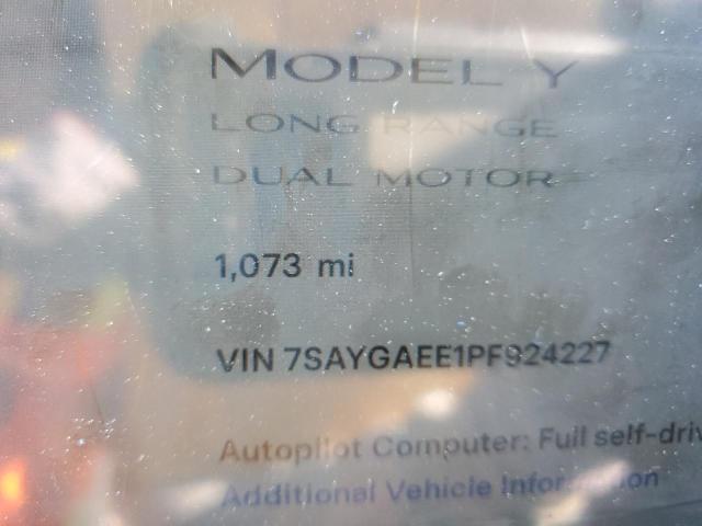 7SAYGAEE1PF924227 | 2023 TESLA MODEL Y