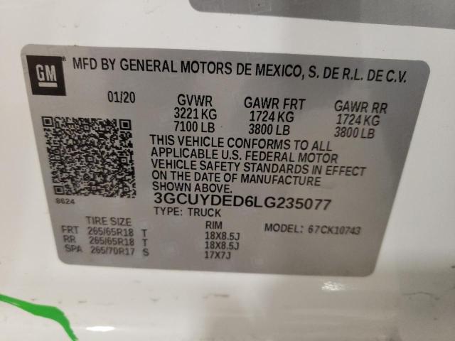 3GCUYDED6LG235077 | 2020 CHEVROLET 1500