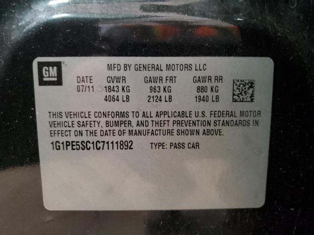 1G1PE5SC1C7111892 2012 Chevrolet Cruze Lt