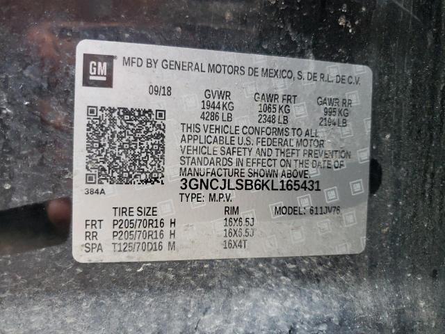 2019 CHEVROLET TRAX 1LT - 3GNCJLSB6KL165431