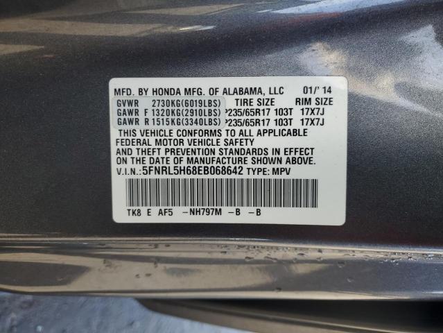 5FNRL5H68EB068642 | 2014 HONDA ODYSSEY EX