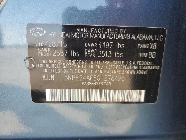 5NPE24AF8GH278426 | 2016 Hyundai sonata se