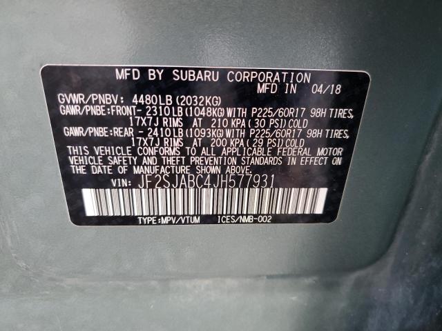 JF2SJABC4JH577931 | 2018 SUBARU FORESTER 2