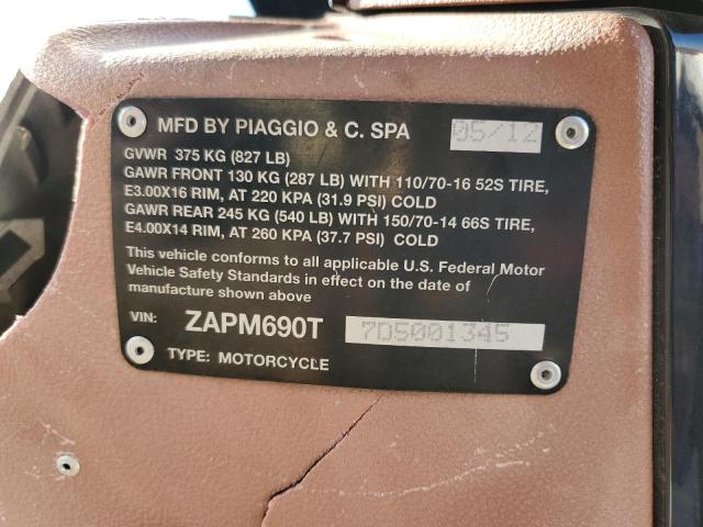 2013 PIAGGIO BV 350 - ZAPM690T7D5001345