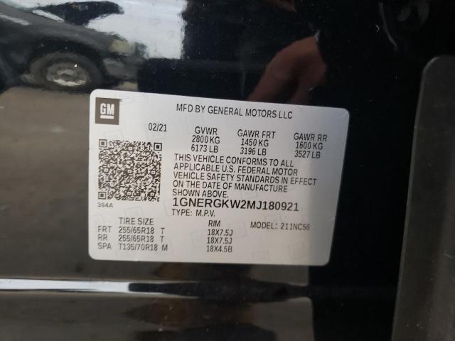 2021 CHEVROLET TRAVERSE L - 1GNERGKW2MJ180921