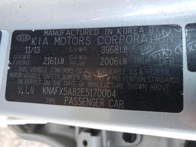 KNAFX5A82E5170004 | 2014 KIA FORTE EX