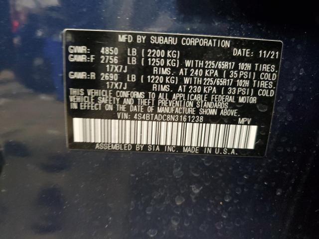 4S4BTADC8N3161238 Subaru Outback Premium