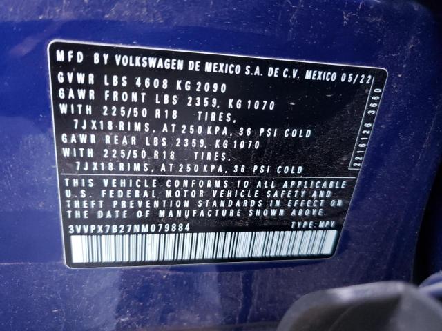 2022 VOLKSWAGEN TAOS SE IQ - 3VVPX7B27NM079884