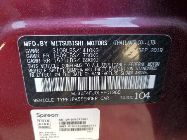 2020 Mitsubishi Mirage G4 Se VIN: ML32F4FJ0LHF01965 Lot: 76517003