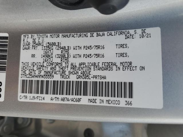 3TMCZ5AN4NM455559 | 2022 TOYOTA TACOMA DOU