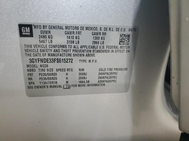 3GYFNDE33FS615272 Cadillac Srx Premium Collection