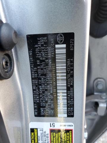 4T1B11HK4KU814953 | 2019 TOYOTA CAMRY L