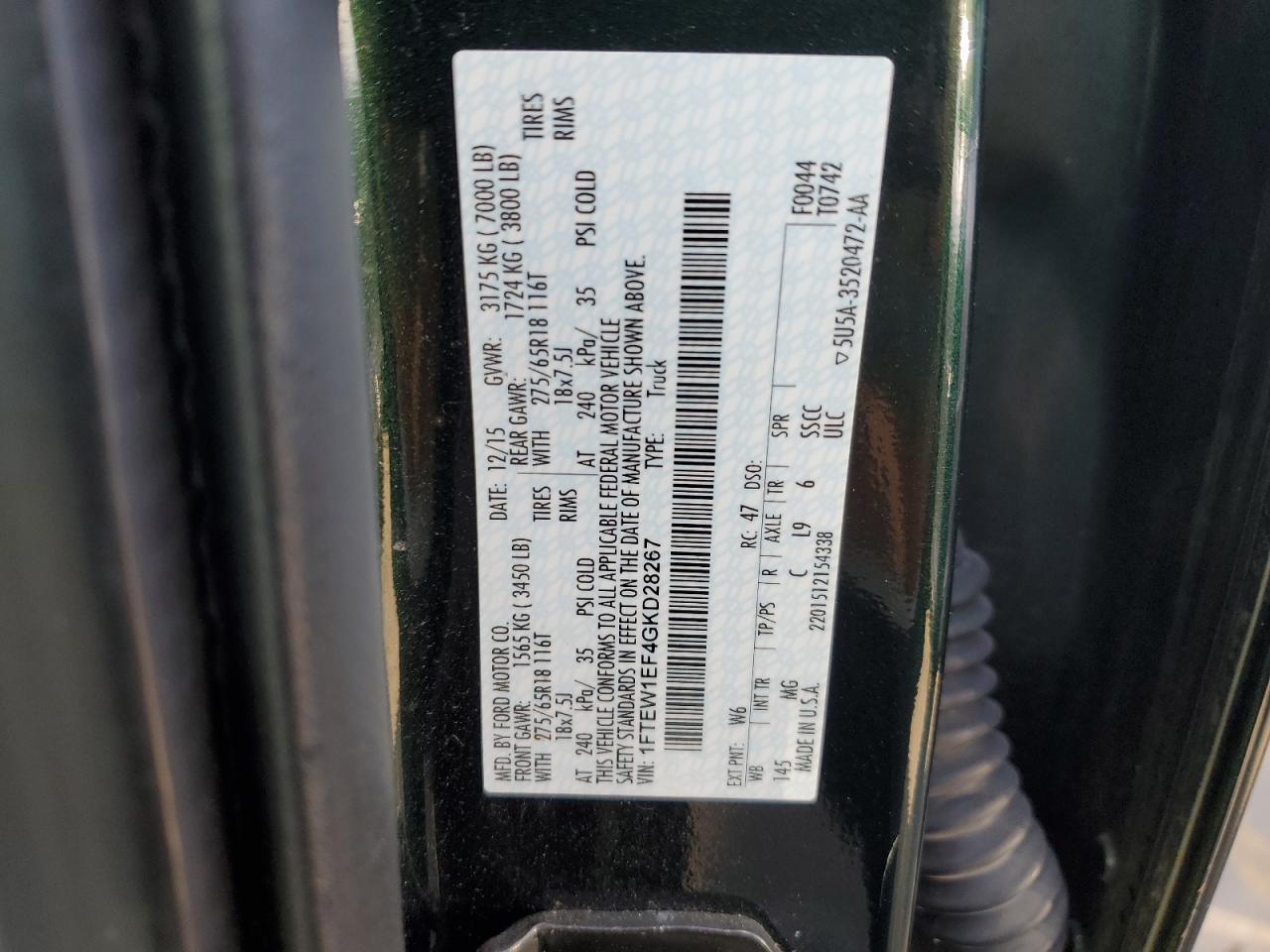 1FTEW1EF4GKD28267 FORD F-150 2016