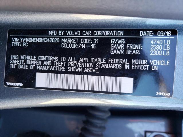 2017 VOLVO V60 T5 PLA YV140MEM9H1342020