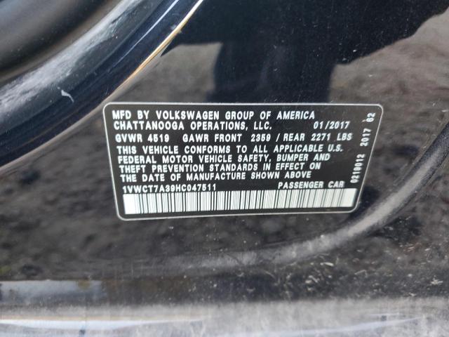 2017 VOLKSWAGEN PASSAT SEL - 1VWCT7A39HC047511