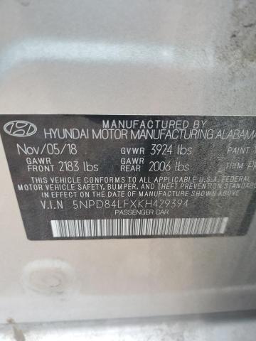 5NPD84LFXKH429394 | 2019 HYUNDAI ELANTRA SE