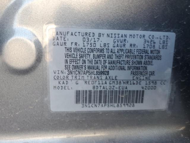 3N1CN7AP5HL859928 | 2017 NISSAN VERSA S