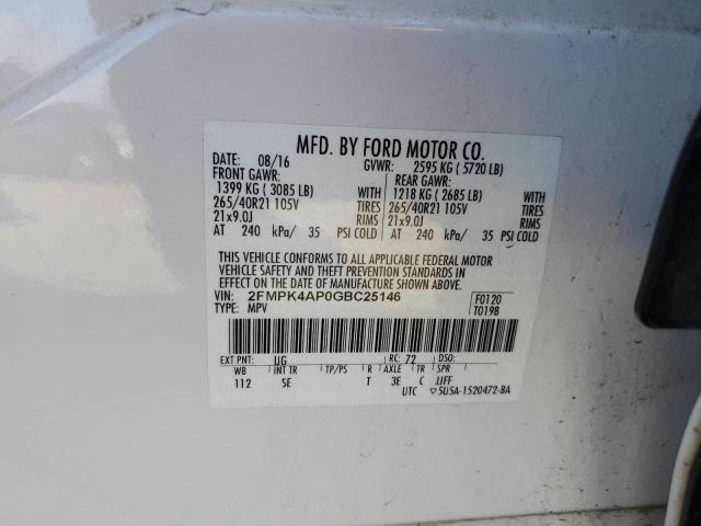 2FMPK4AP0GBC25146 2016 FORD EDGE, photo no. 13