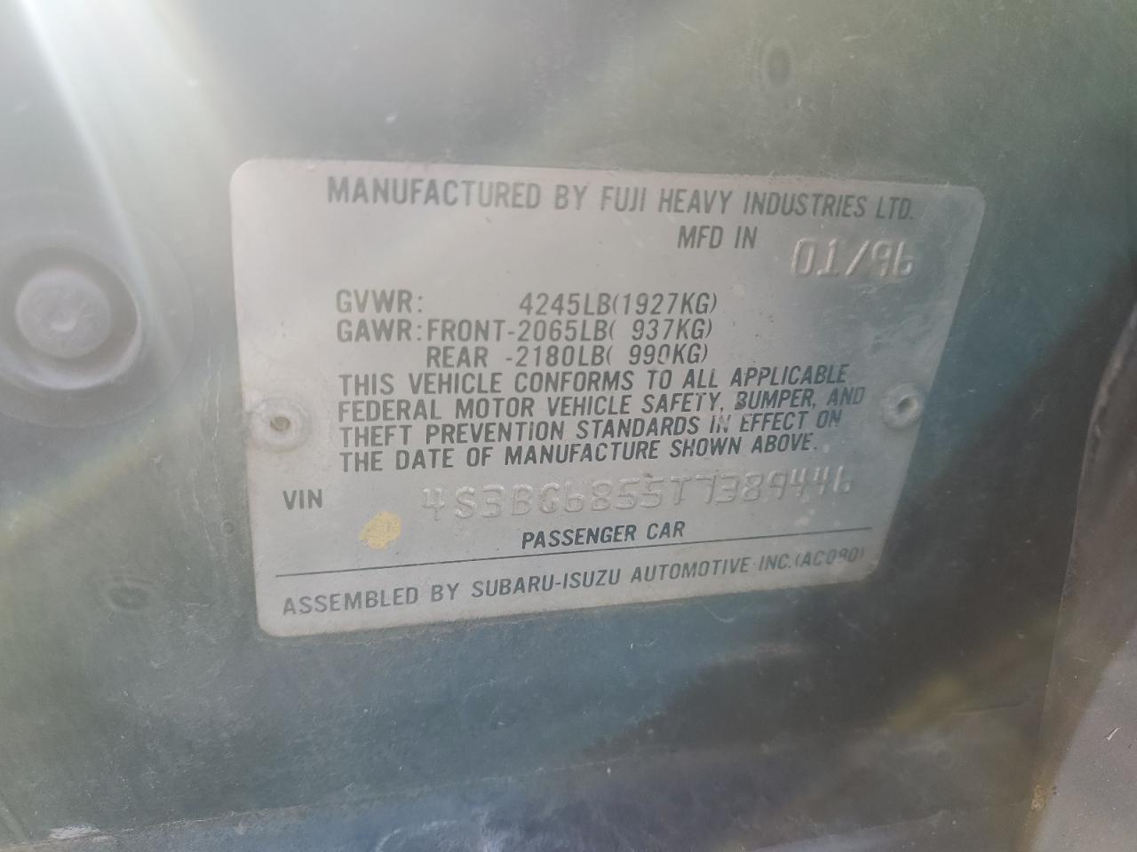 4S3BG6855T7389446 1996 Subaru Legacy Outback