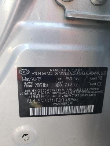 5NPD74LF3KH482585 | 2019 HYUNDAI ELANTRA SE