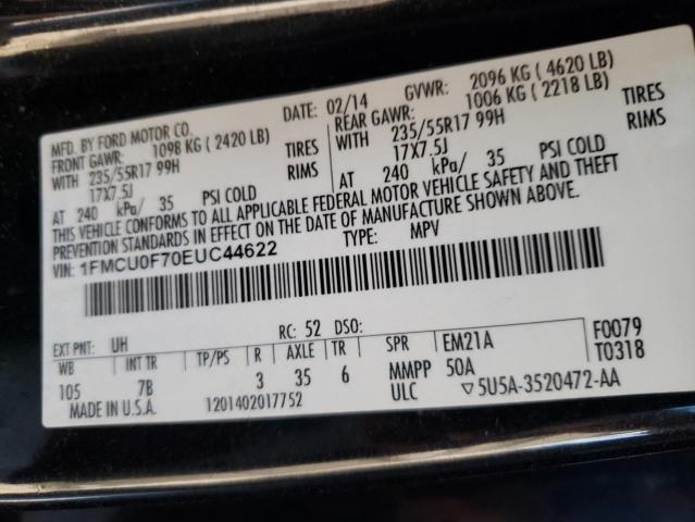 1FMCU0F70EUC44622 | 2014 FORD ESCAPE S