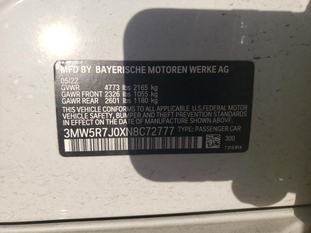  BMW 3 SERIES 2022 Білий