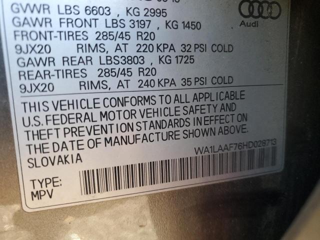 WA1LAAF76HD028713 Audi Q7 Premium Plus