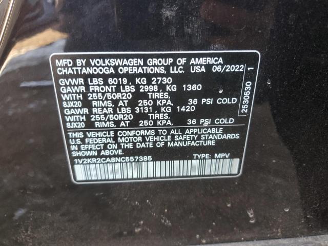 1V2KR2CA8NC557385 | 2022 VOLKSWAGEN ATLAS SE