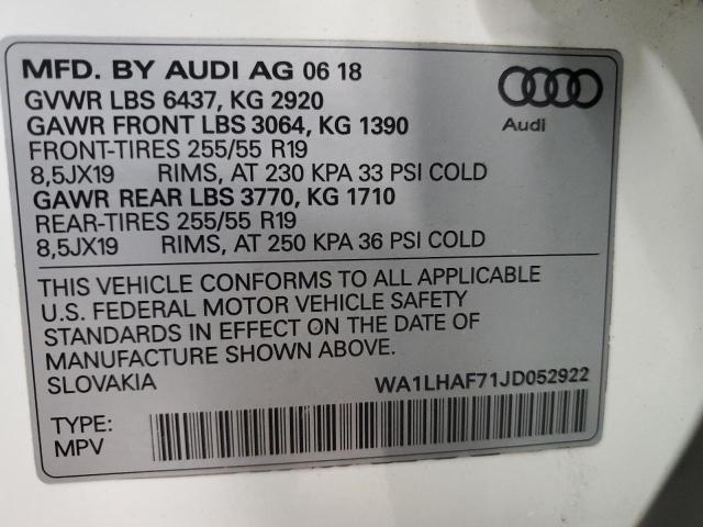 VIN WA1LHAF71JD052922 2018 Audi Q7, Premium Plus no.12