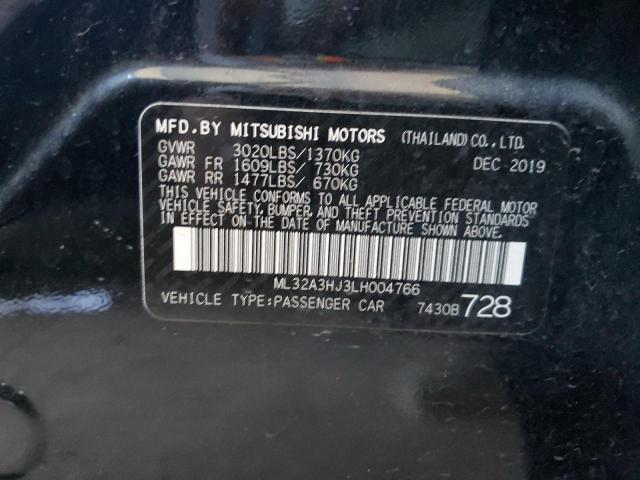 VIN ML32A3HJ3LH004766 Mitsubishi Mirage ES 2020 10