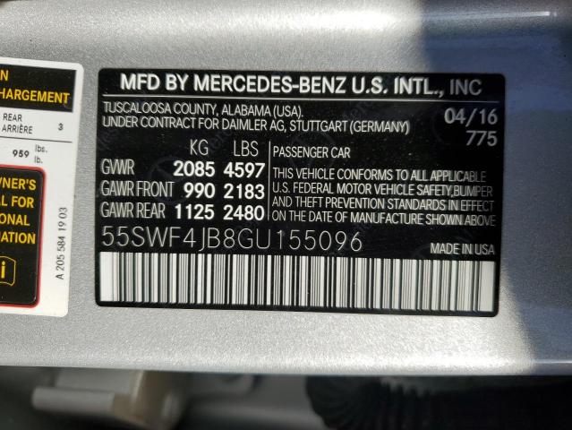 55SWF4JB8GU155096 Mercedes-Benz C 300