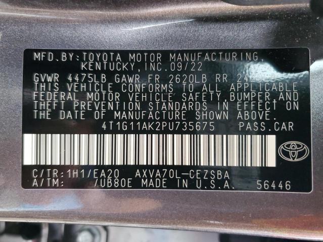 4T1G11AK2PU735675 | 2023 TOYOTA CAMRY SE N