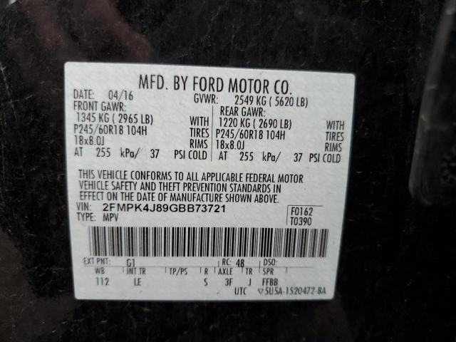 2FMPK4J89GBB73721 Ford EDGE SEL