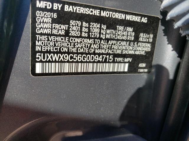 2016 BMW X3 xDrive28I VIN: 5UXWX9C56G0D94715 Lot: 76358553