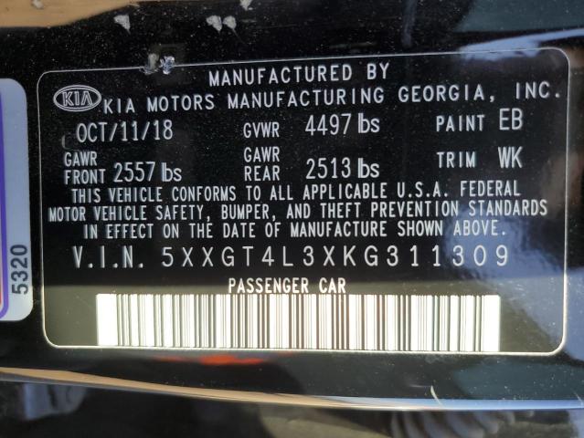 5XXGT4L3XKG311309 KIA Optima Lx
