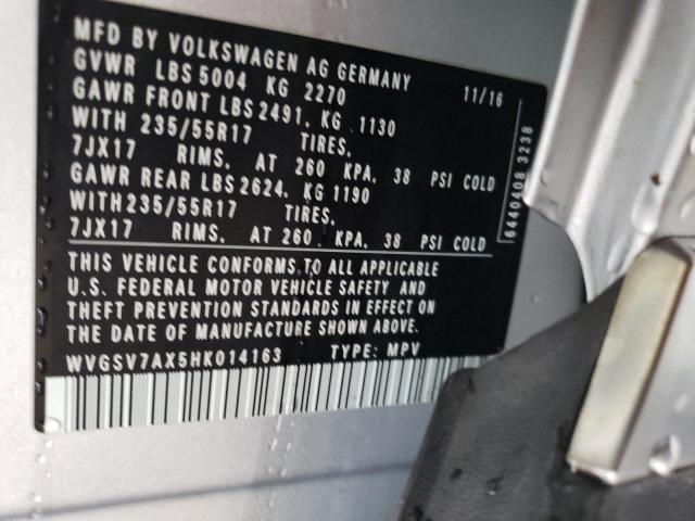 2017 VOLKSWAGEN TIGUAN WOL - WVGSV7AX5HK014163