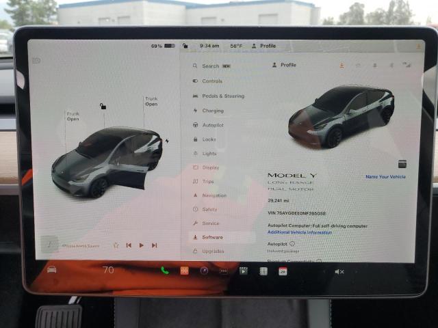 7SAYGDEE0NF395058 | 2022 TESLA MODEL Y