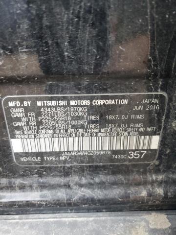 JA4AR3AW4GZ059678 | 2016 MITSUBISHI OUTLANDER