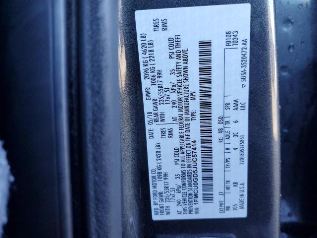 1FMCU0GD5JUC57414 2018 FORD ESCAPE, photo no. 12