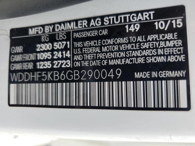 WDDHF5KB6GB290049 2016 MERCEDES-BENZ E-CLASS, photo no. 12