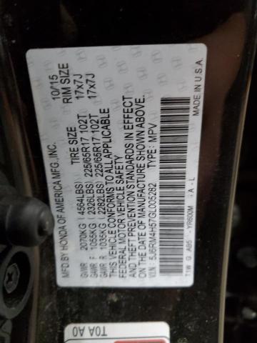 2016 HONDA CRV 5J6RM4H57GL005282