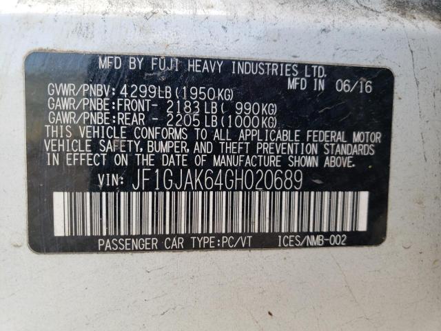 2016 SUBARU IMPREZA LI - JF1GJAK64GH020689