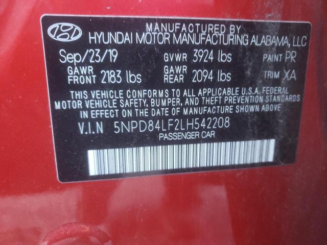 5NPD84LF2LH542208 | 2020 Hyundai elantra sel