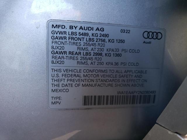 WA1EAAFY2N2080493 2022 AUDI Q5, photo no. 13