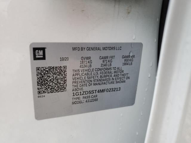 2021 CHEVROLET MALIBU LT - 1G1ZD5ST4MF023213