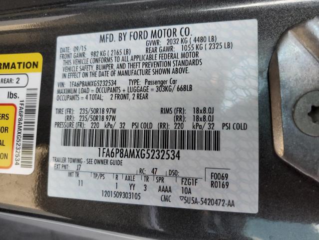 2016 FORD MUSTANG - 1FA6P8AMXG5232534