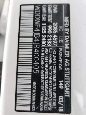 WDDWF4JB4JR400405 Mercedes-Benz C 300