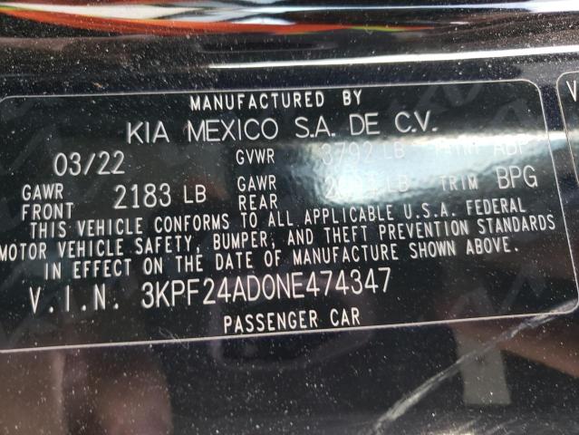 3KPF24AD0NE474347 2022 Kia Forte Fe