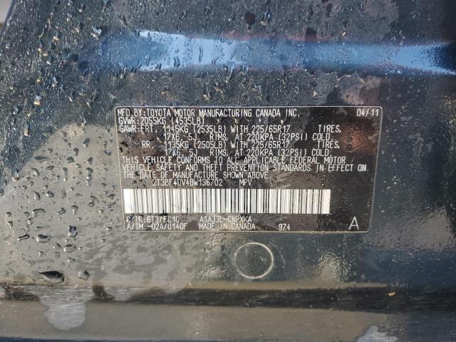 2011 Toyota Rav4 VIN: 2T3BF4DV4BW136702 Lot: 78100083