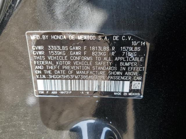 3HGGK5H53FM738646 Honda FIT LX